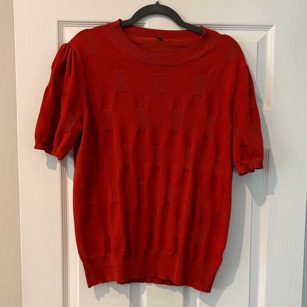 Elegant Red Women's Crew Neck Sweater